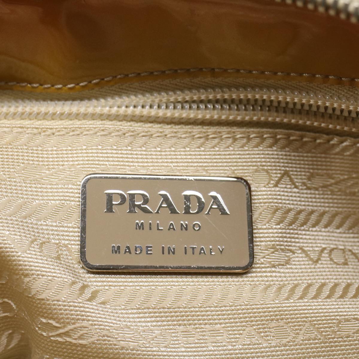 PRADA Quilted Shoulder Bag Nylon Beige Auth ep1982