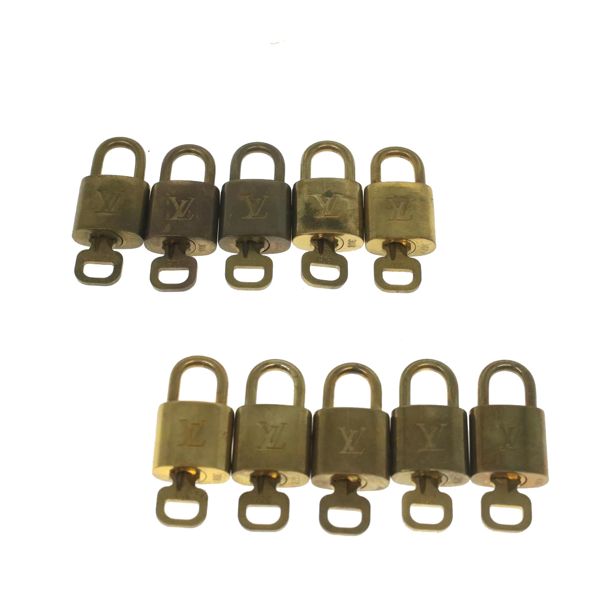 LOUIS VUITTON Padlock 10set Gold Tone LV Auth ep1996 - 0