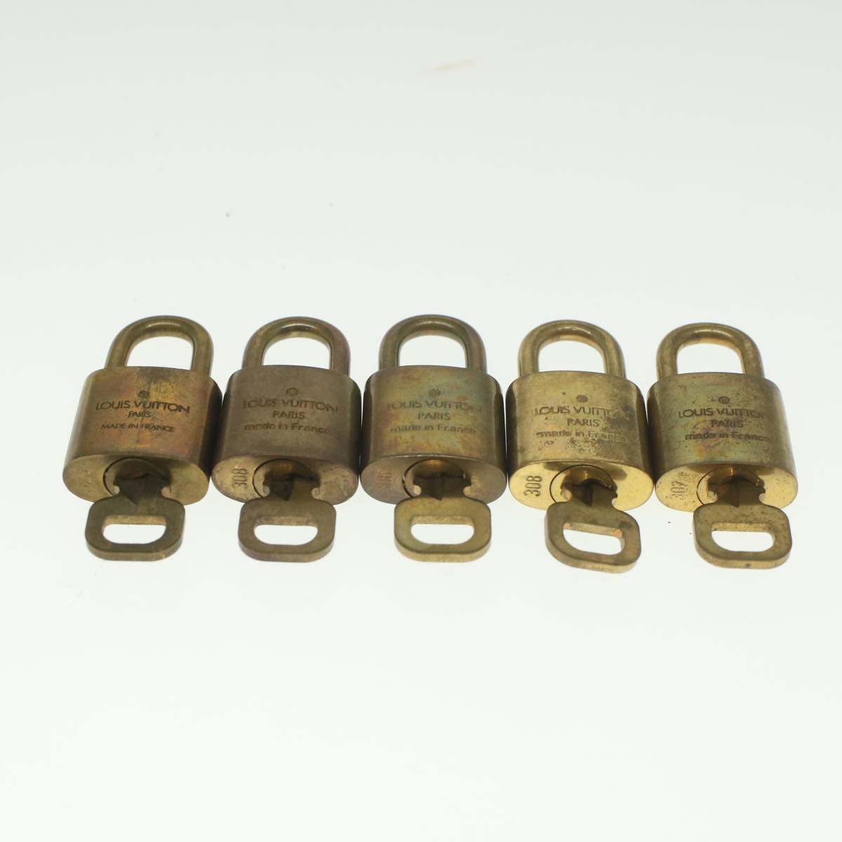 LOUIS VUITTON Padlock 10set Gold Tone LV Auth ep1996