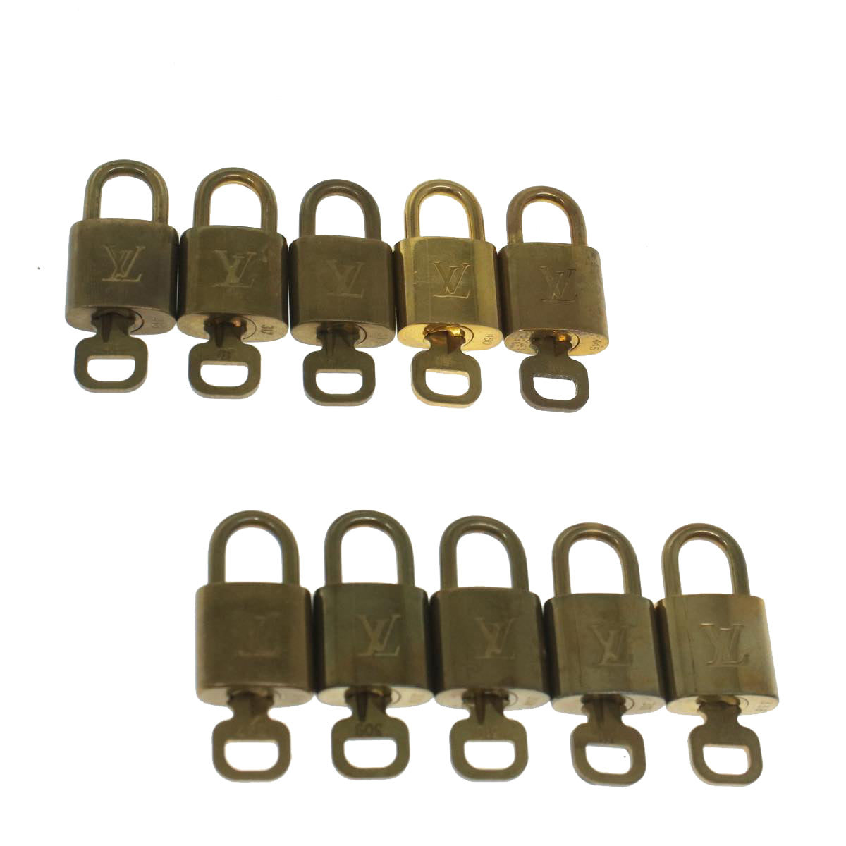 LOUIS VUITTON Padlock 10set Gold Tone LV Auth ep1999