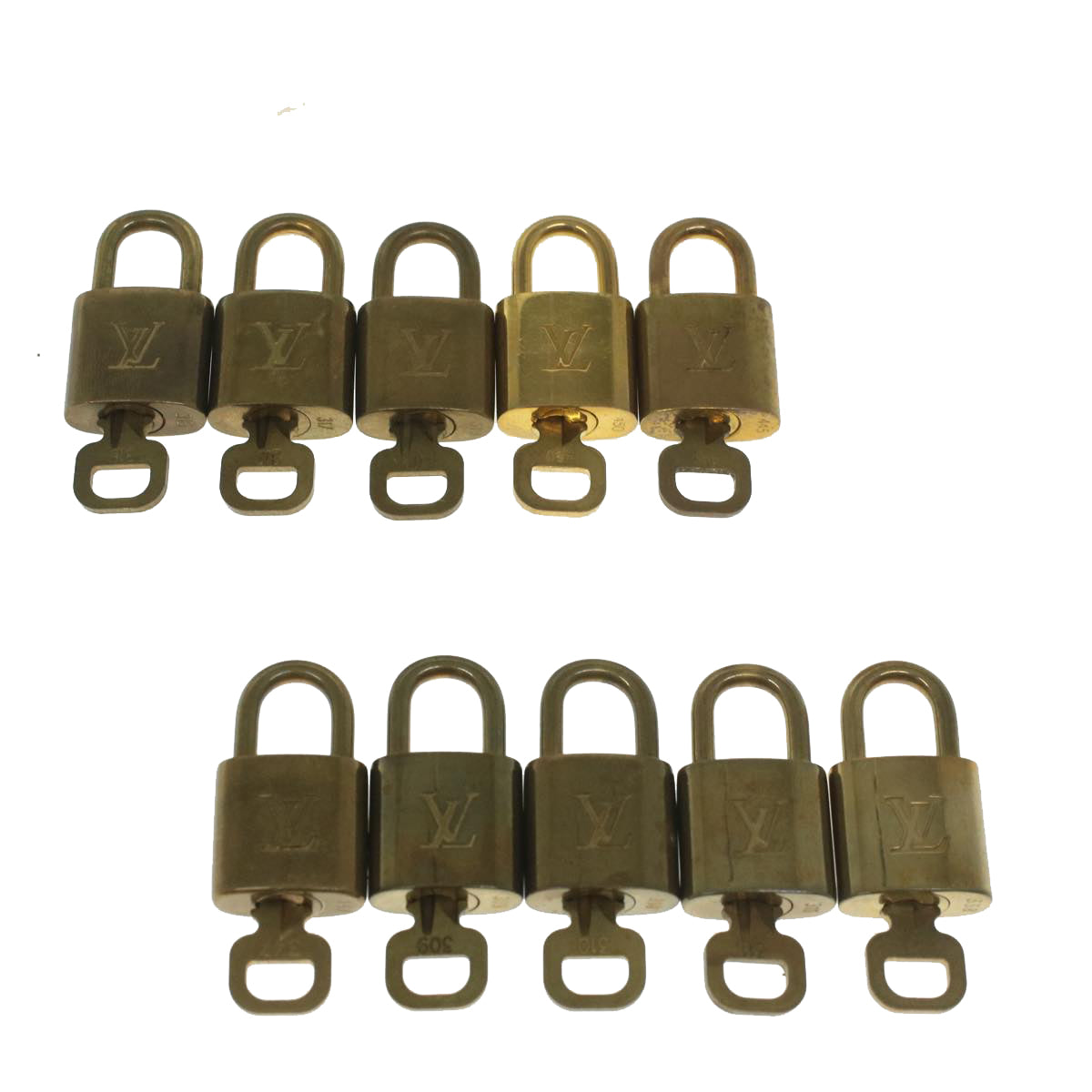 LOUIS VUITTON Padlock 10set Gold Tone LV Auth ep1999 - 0