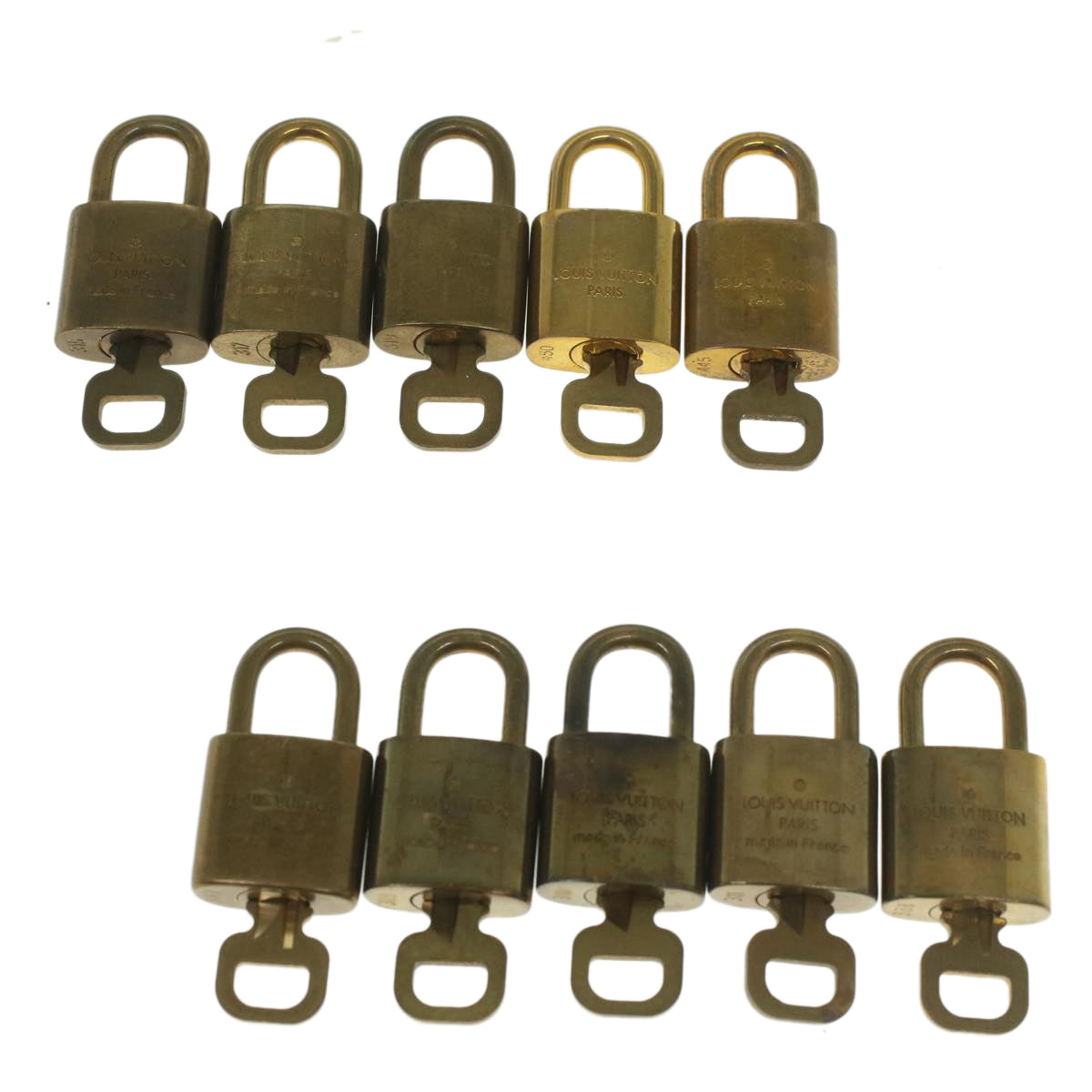 LOUIS VUITTON Padlock 10set Gold Tone LV Auth ep1999