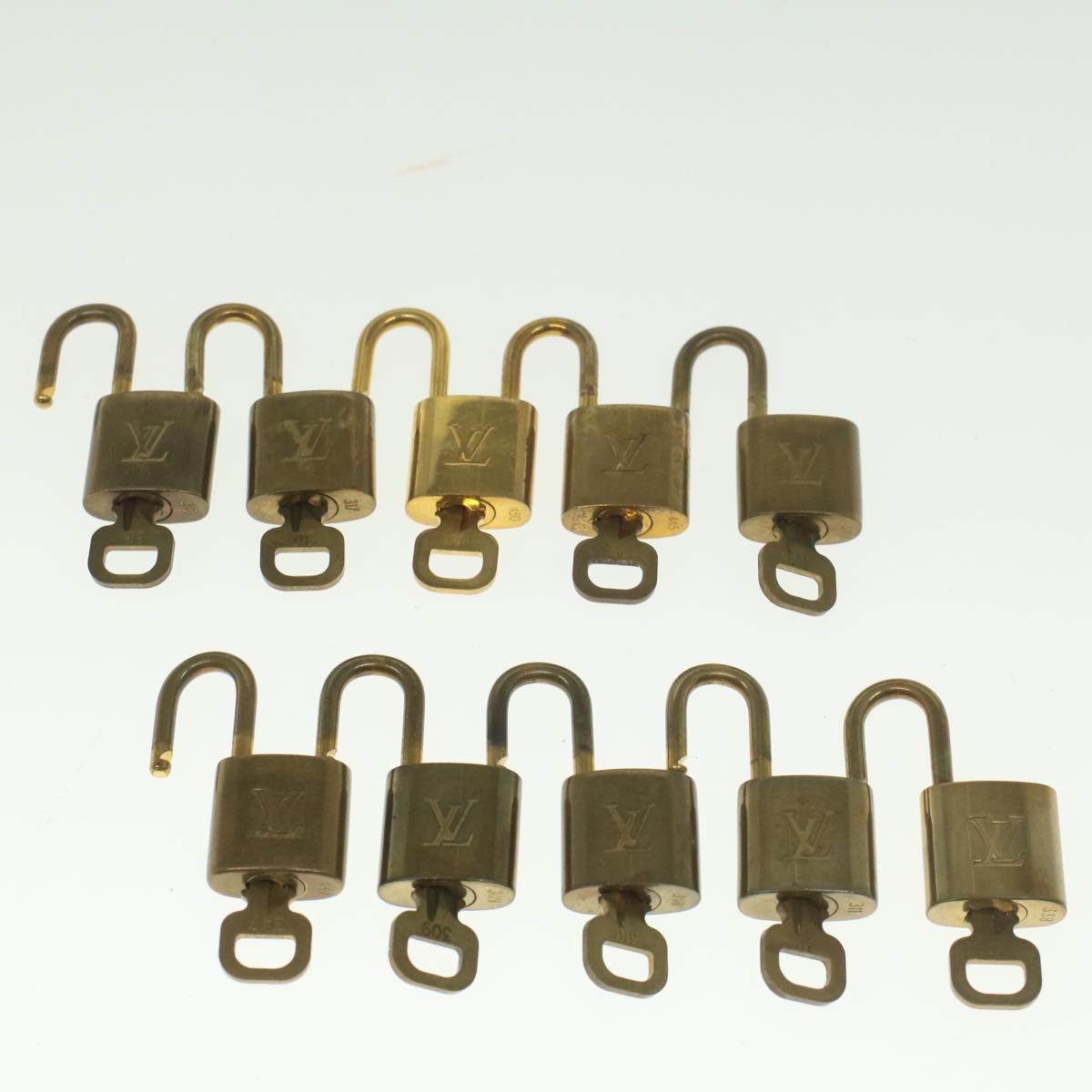 LOUIS VUITTON Padlock 10set Gold Tone LV Auth ep1999