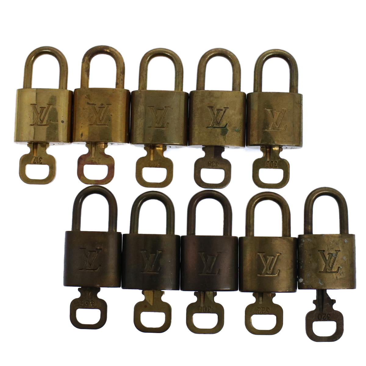 LOUIS VUITTON Padlock 10set Gold Tone LV Auth ep2000 - 0