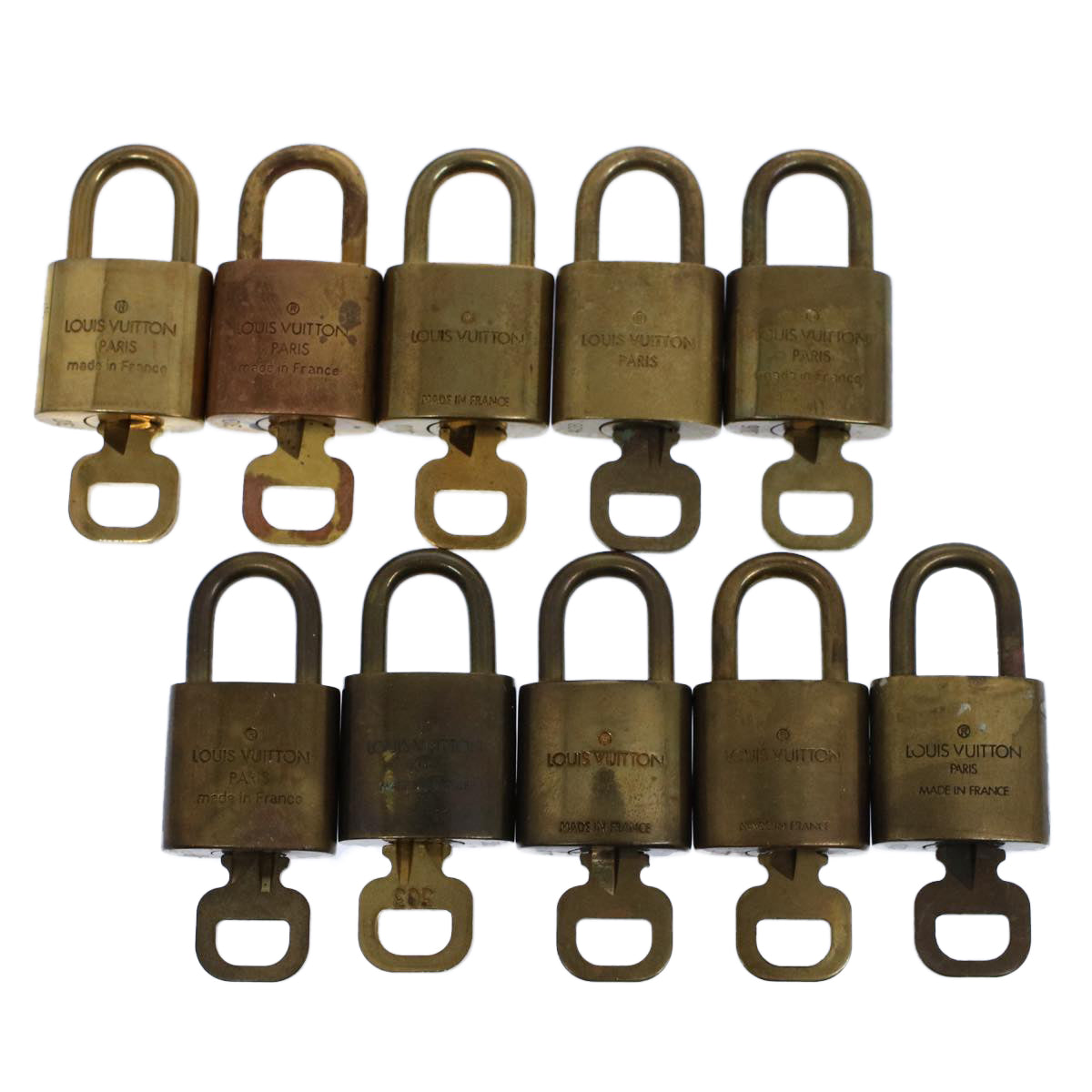 LOUIS VUITTON Padlock 10set Gold Tone LV Auth ep2000