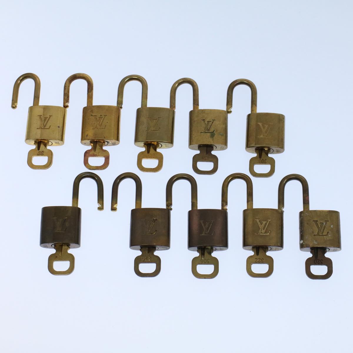 LOUIS VUITTON Padlock 10set Gold Tone LV Auth ep2000