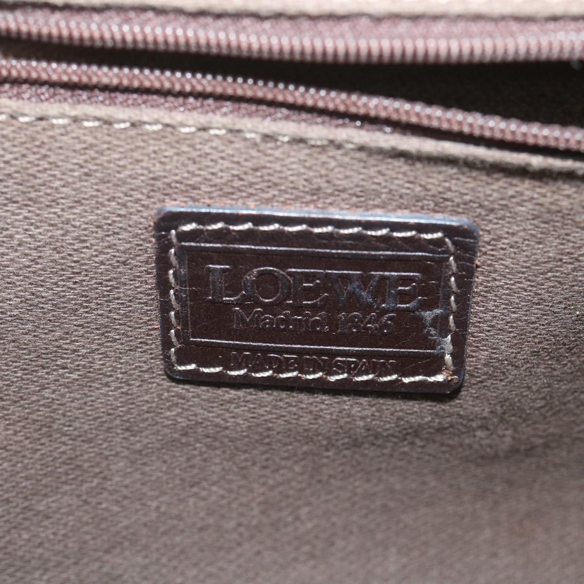 LOEWE Shoulder Bag Canvas Brown Auth ep2052