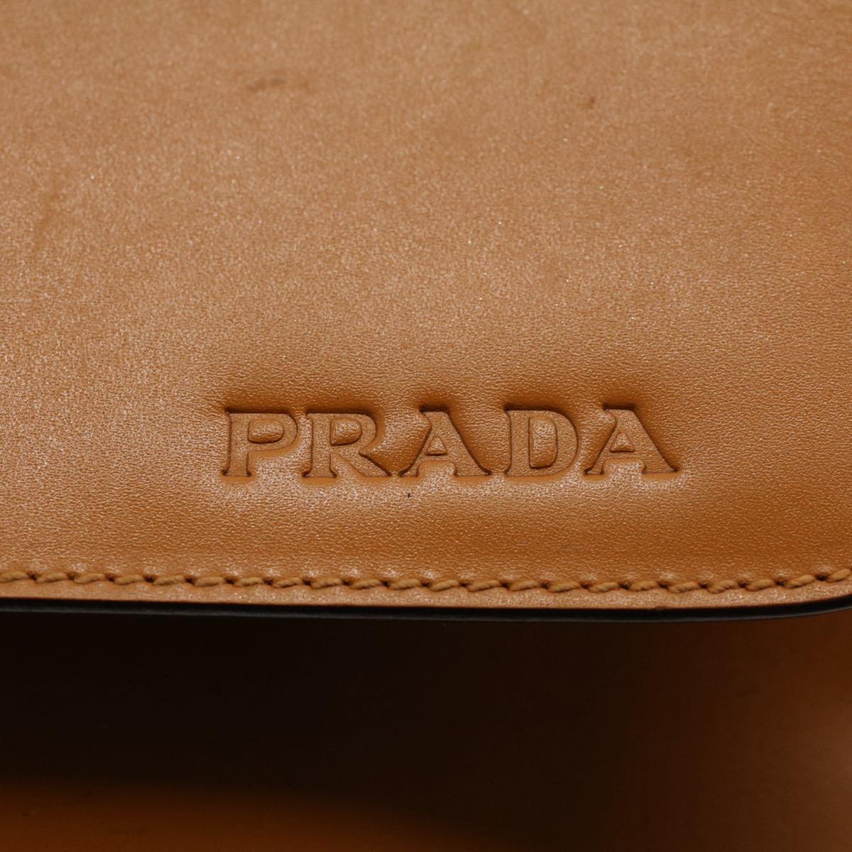 PRADA Shoulder Bag Leather Yellow Auth ep2081