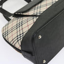 BURBERRY Nova Check Hand Bag Nylon Canvas Beige Auth ep2098-15