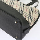 BURBERRY Nova Check Hand Bag Nylon Canvas Beige Auth ep2098-16