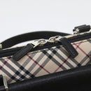 BURBERRY Nova Check Hand Bag Nylon Canvas Beige Auth ep2098-9
