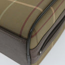 Burberrys Nova Check Boston Bag Nylon Canvas Brown Auth ep2180-14