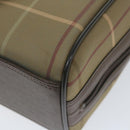 Burberrys Nova Check Boston Bag Nylon Canvas Brown Auth ep2180-16