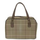 Burberrys Nova Check Boston Bag Nylon Canvas Brown Auth ep2180-2