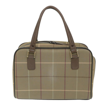Burberrys Nova Check Boston Bag Nylon Canvas Brown Auth ep2180 - 0