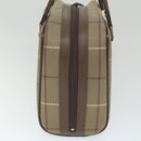Burberrys Nova Check Boston Bag Nylon Canvas Brown Auth ep2180-3