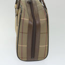 Burberrys Nova Check Boston Bag Nylon Canvas Brown Auth ep2180-4