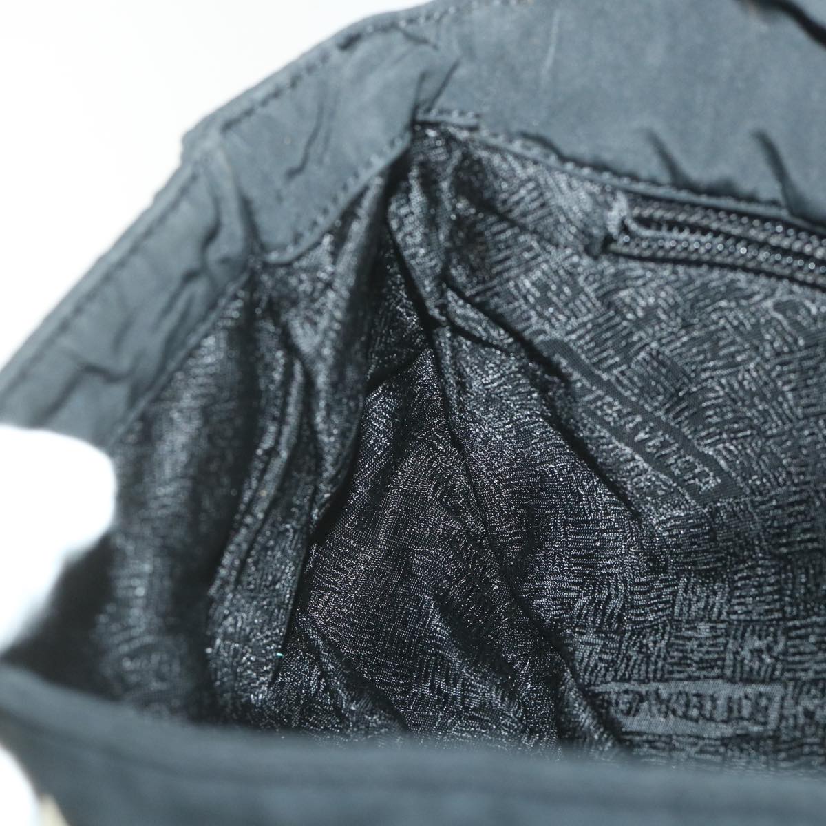 BOTTEGAVENETA Chain Shoulder Bag Nylon Black Auth ep2258