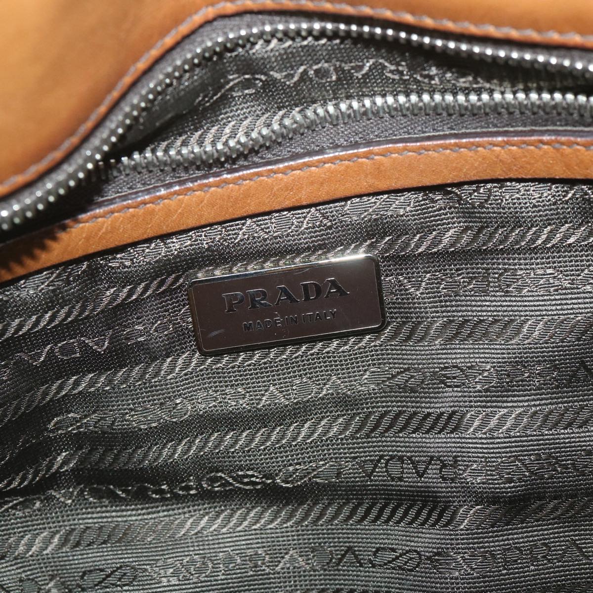 PRADA Shoulder Bag Leather Brown Auth ep2259