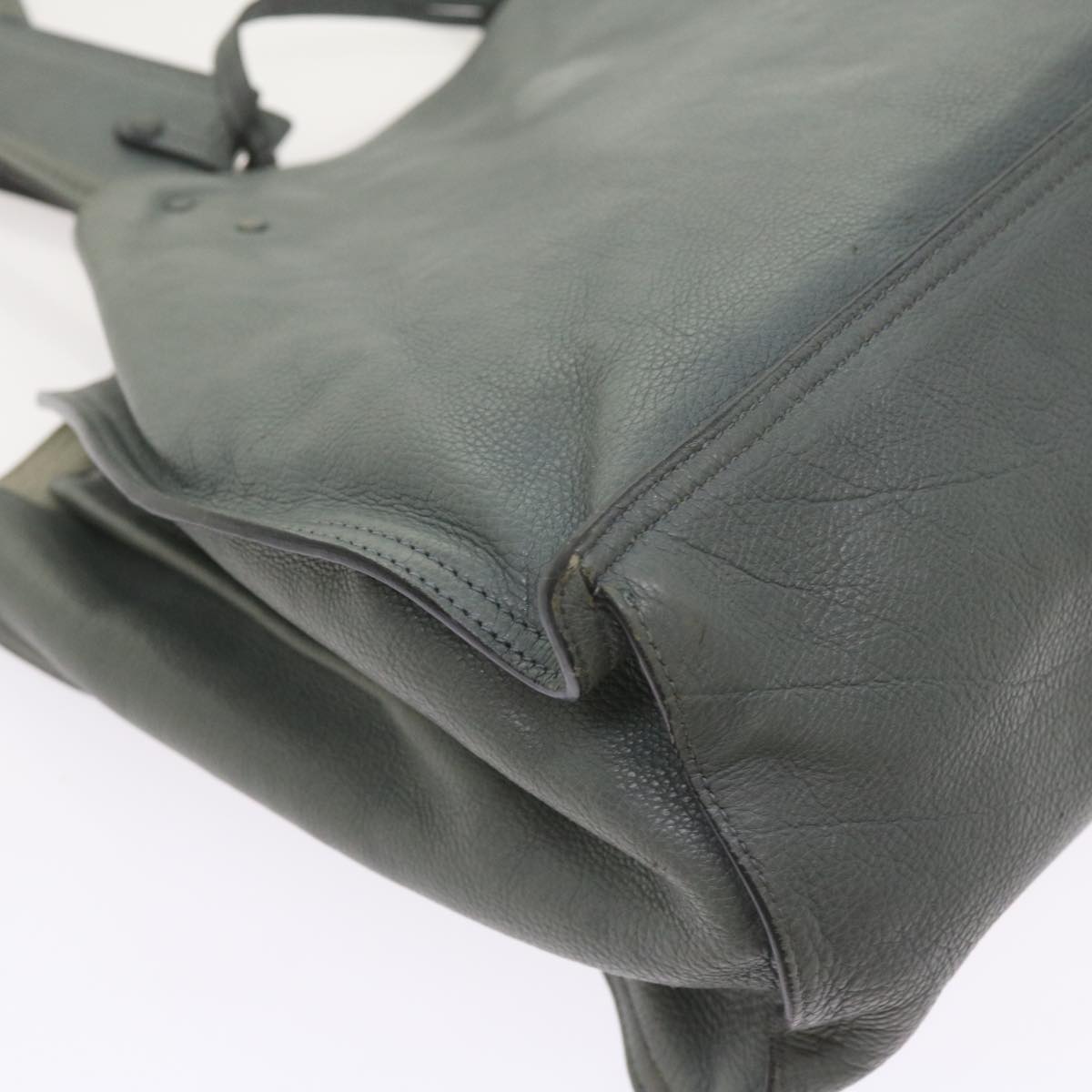 PRADA Tote Bag Leather Gray Auth ep2299