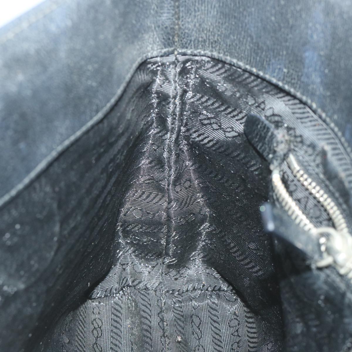PRADA Tote Bag Leather Black Auth ep2304