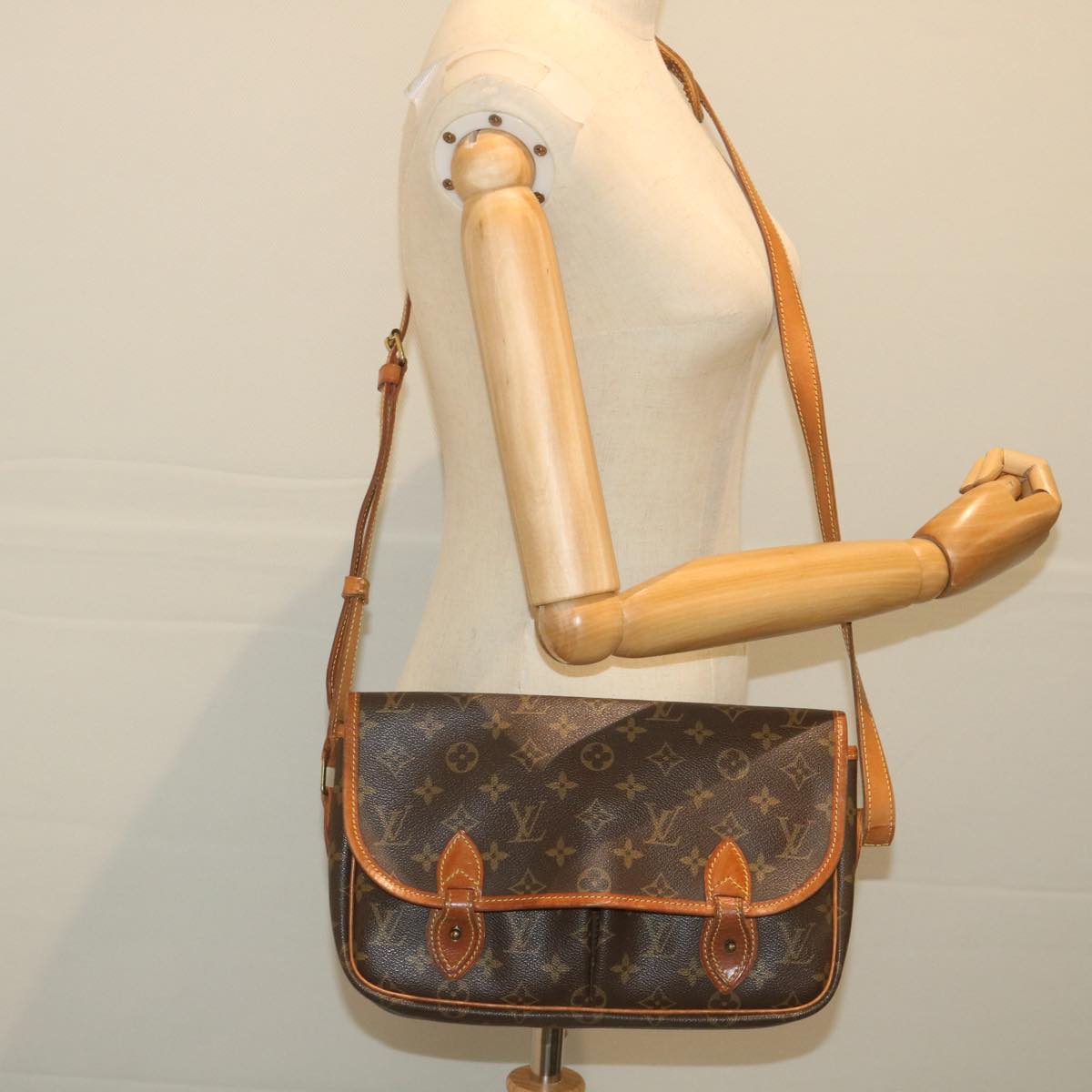 LOUIS VUITTON Monogram Gibeciere MM Shoulder Bag M42247 LV Auth ep2307