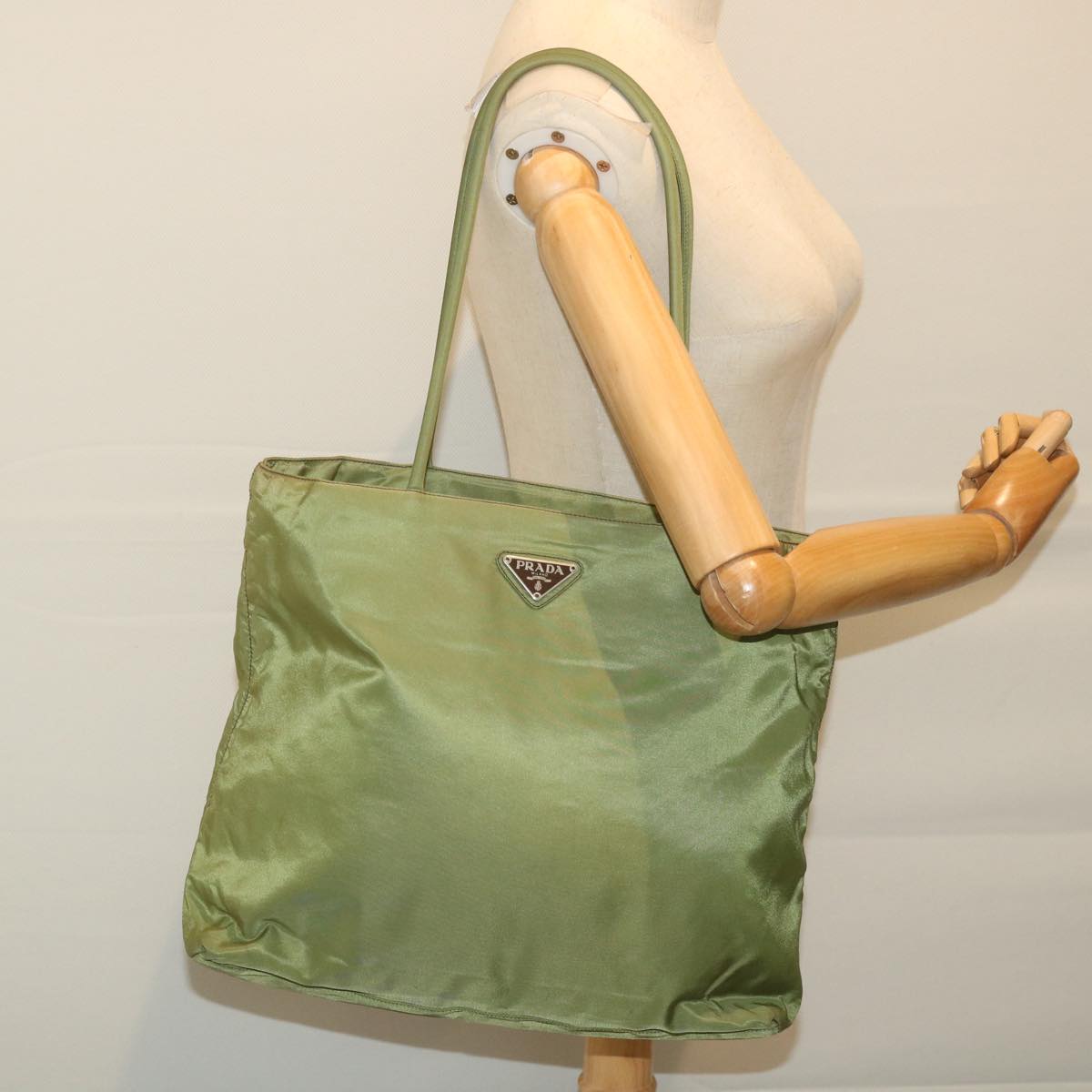 PRADA Shoulder Bag Nylon Khaki Auth ep2397