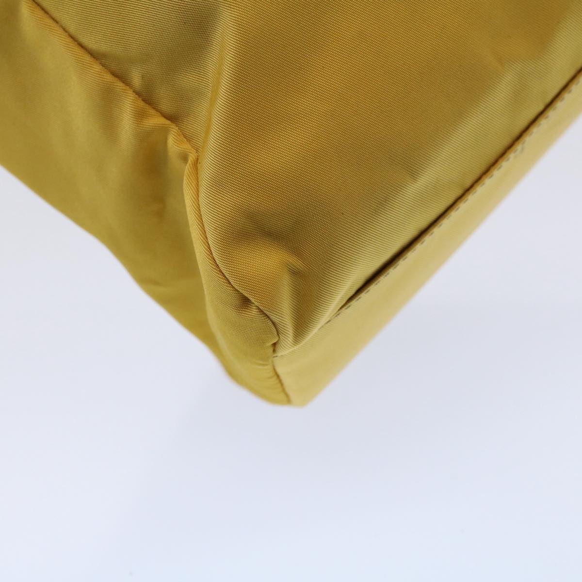 PRADA Hand Bag Nylon Yellow Auth ep2489