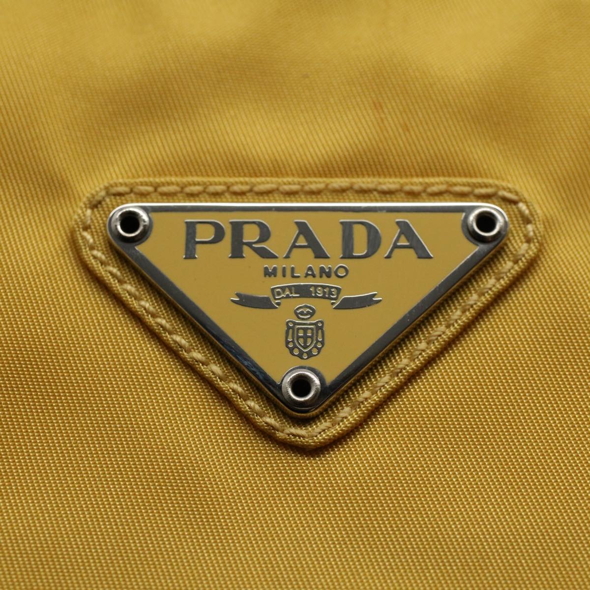 PRADA Hand Bag Nylon Yellow Auth ep2489