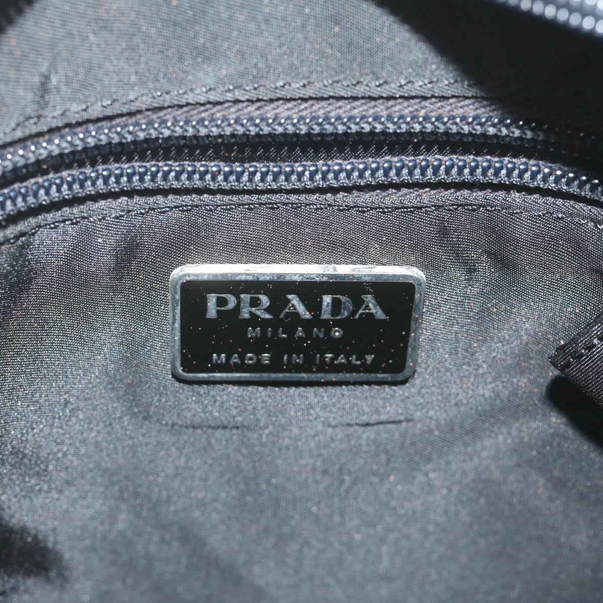 PRADA Shoulder Bag Leather nylon Black Auth ep2668