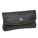 CELINE Clutch Bag Leather Black Auth ep2747-1