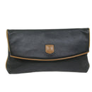 CELINE Clutch Bag Leather Black Auth ep2747-13