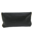 CELINE Clutch Bag Leather Black Auth ep2747-2