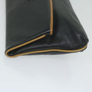 CELINE Clutch Bag Leather Black Auth ep2747-4
