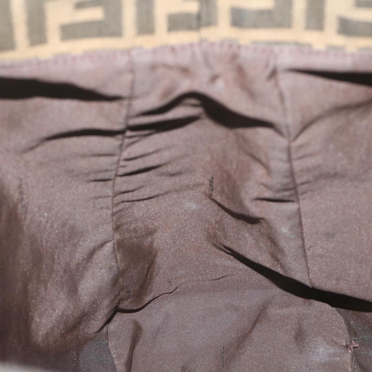 FENDI Zucca Canvas Hand Bag Black Brown Auth ep2812