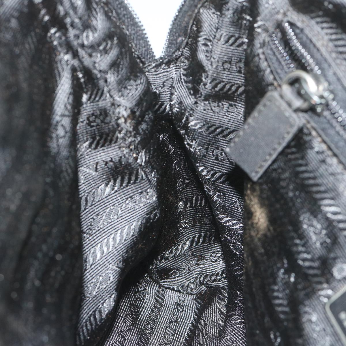 PRADA Hand Bag Nylon Black Auth ep2865