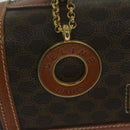 CELINE Macadam Canvas Hand Bag PVC Leather Brown Auth ep2930-19