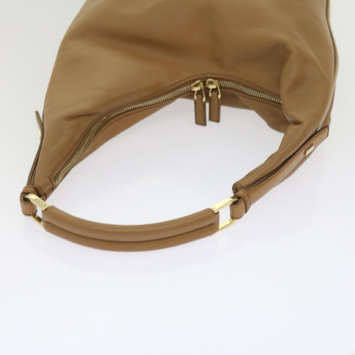 GUCCI Shoulder Bag Leather Beige Auth ep2958