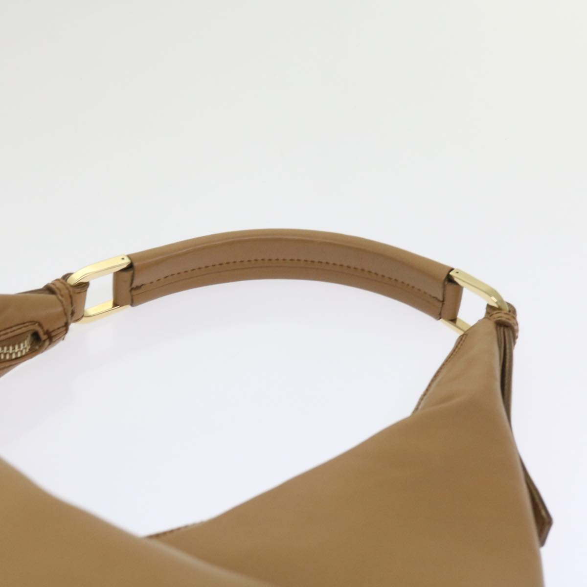 GUCCI Shoulder Bag Leather Beige Auth ep2958