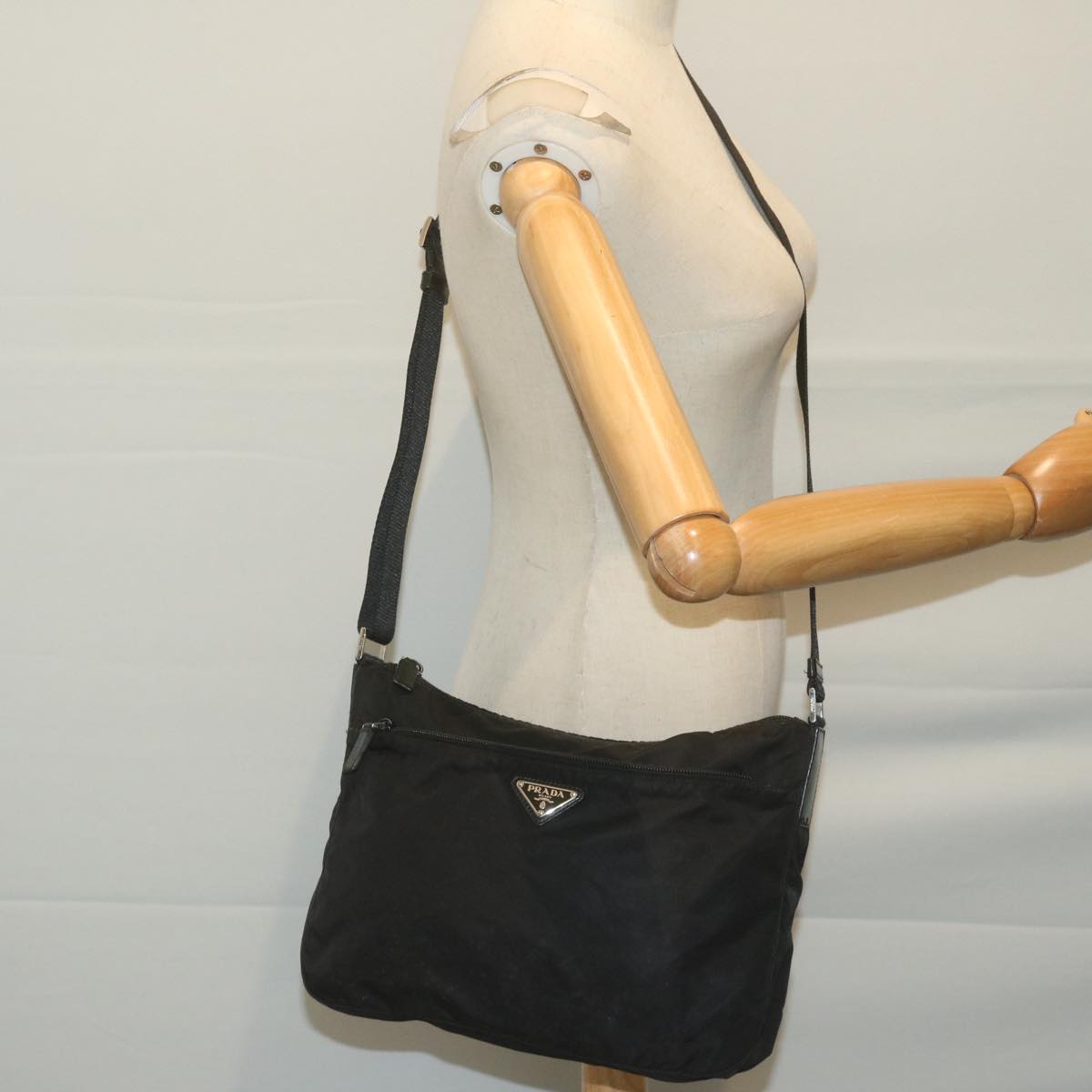 PRADA Shoulder Bag Nylon Black Auth ep2977