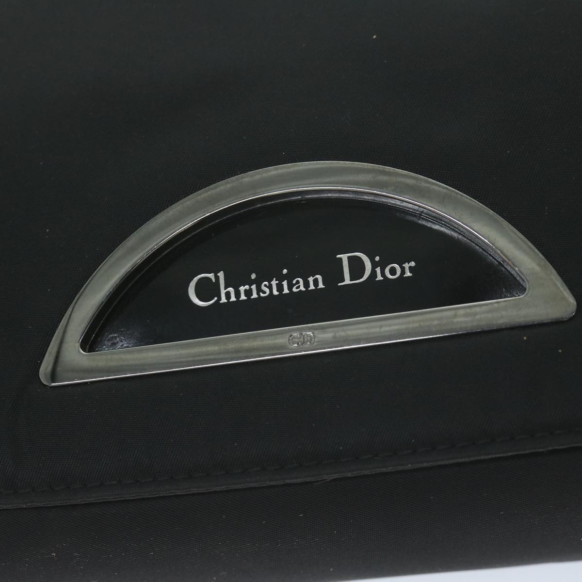 Christian Dior Maris Pearl Shoulder Bag Nylon Black Auth ep3007