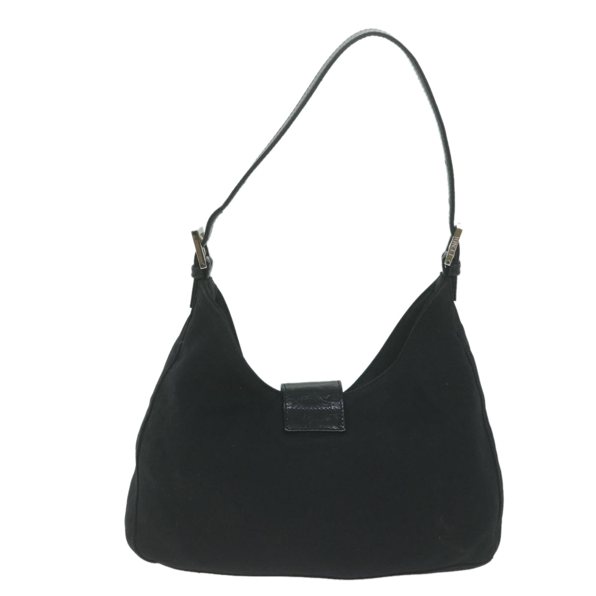 FENDI Mamma Baguette Shoulder Bag Nylon Black Auth ep3008