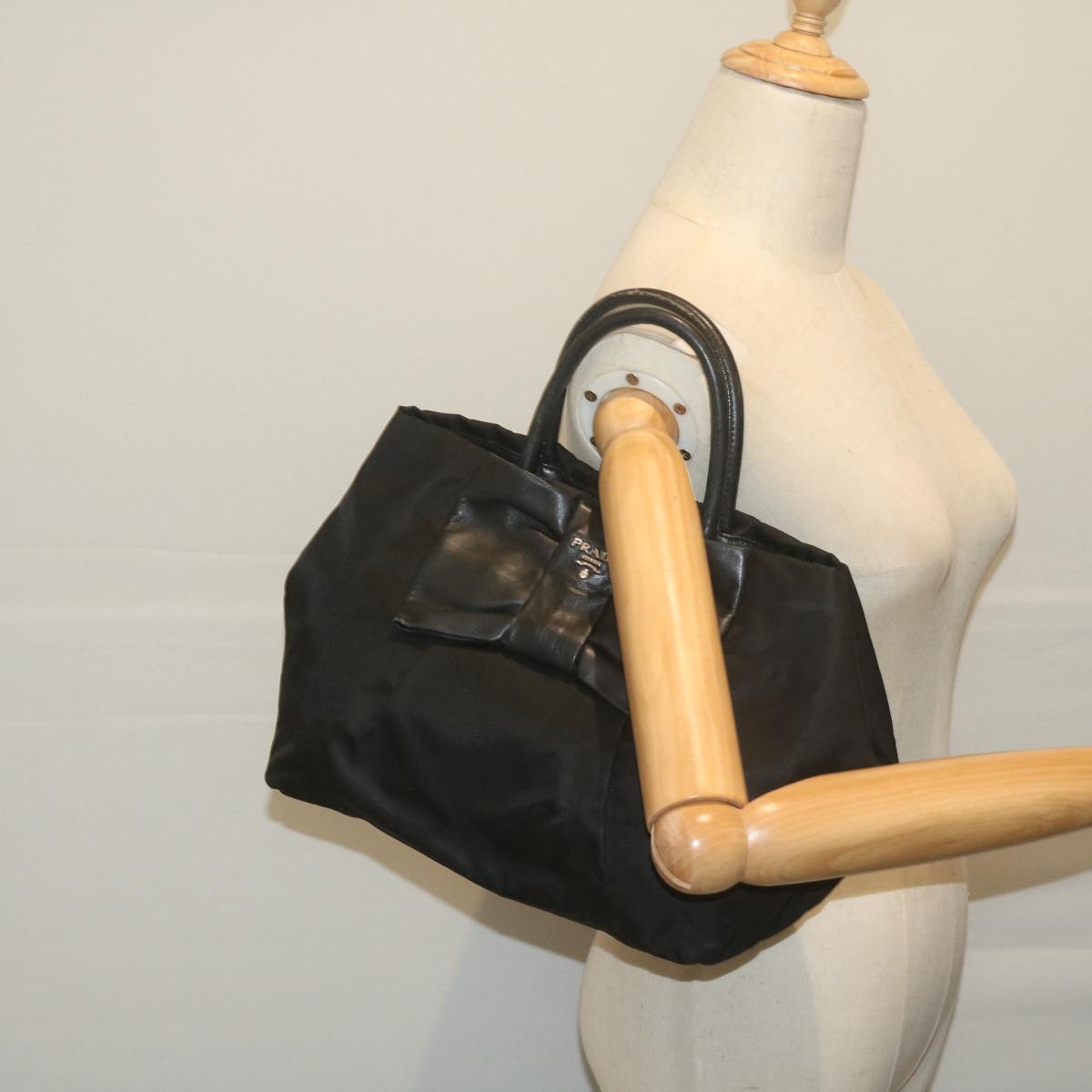PRADA Hand Bag Nylon Black Auth ep3021