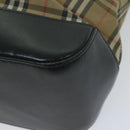 Burberrys Nova Check Hand Bag Canvas Beige Auth ep3023-15