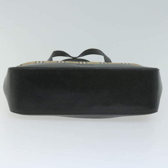 Burberrys Nova Check Hand Bag Canvas Beige Auth ep3023