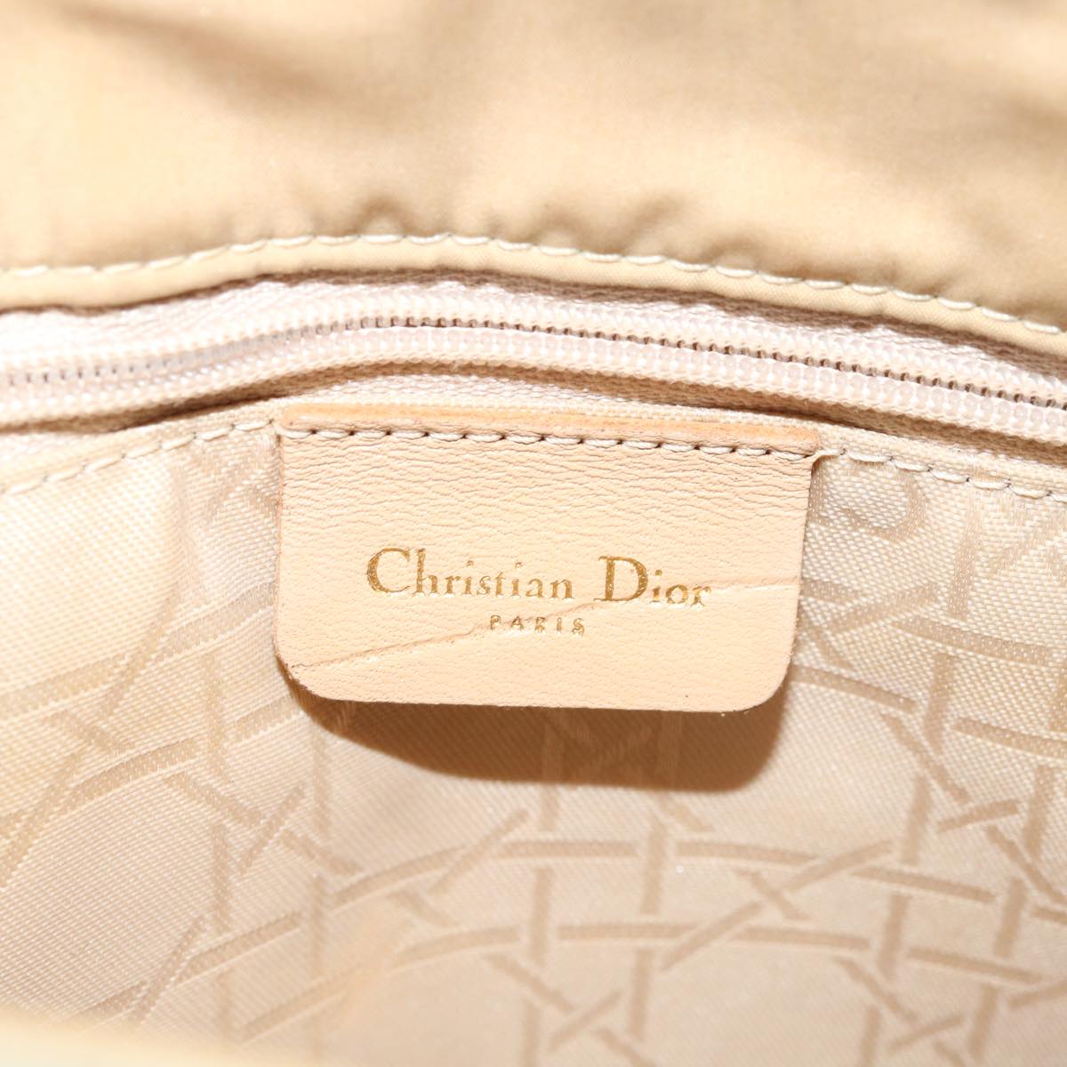 Christian Dior Canage Shoulder Bag Nylon Beige Auth ep3036