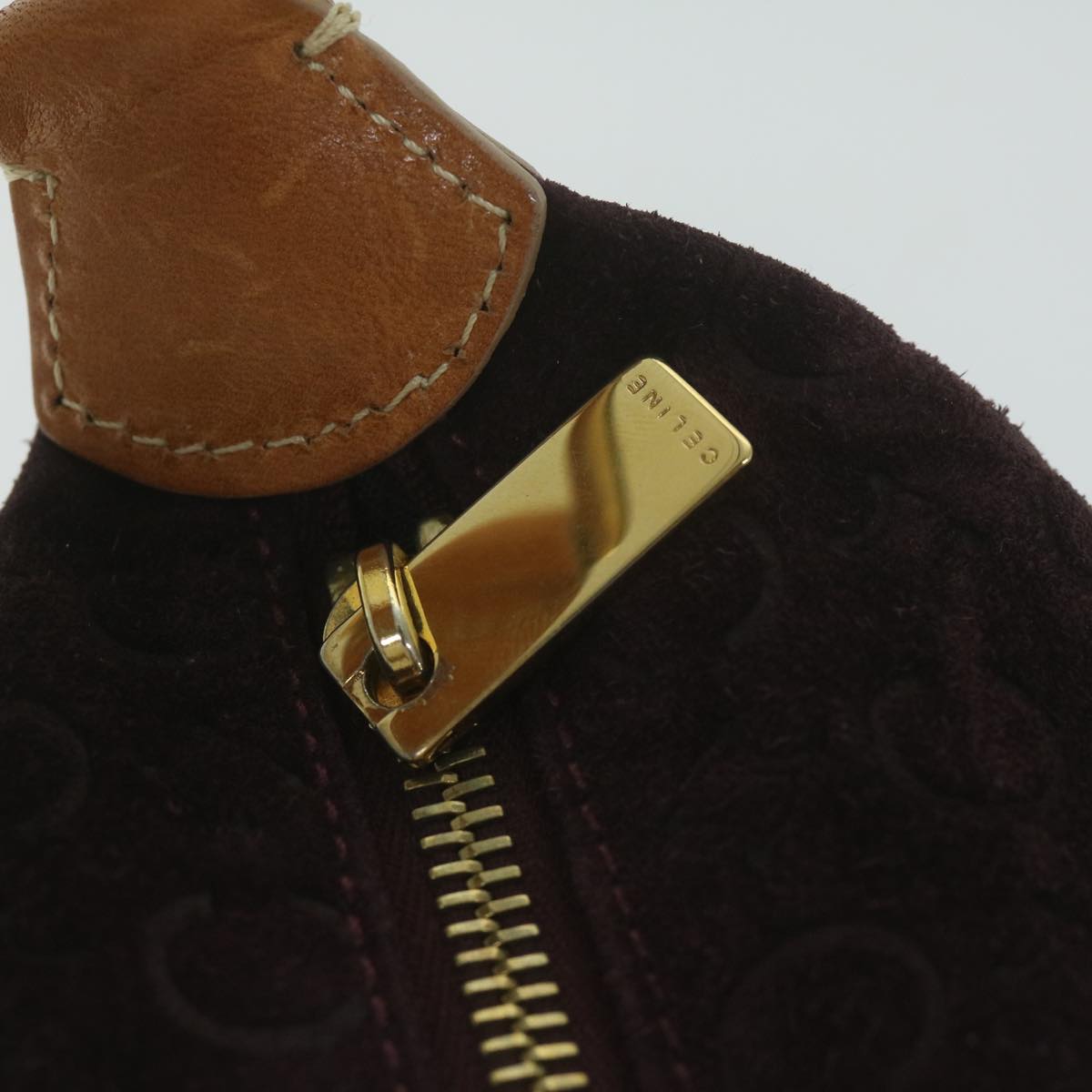 CELINE C Macadam Canvas Shoulder Bag Purple Auth ep3038