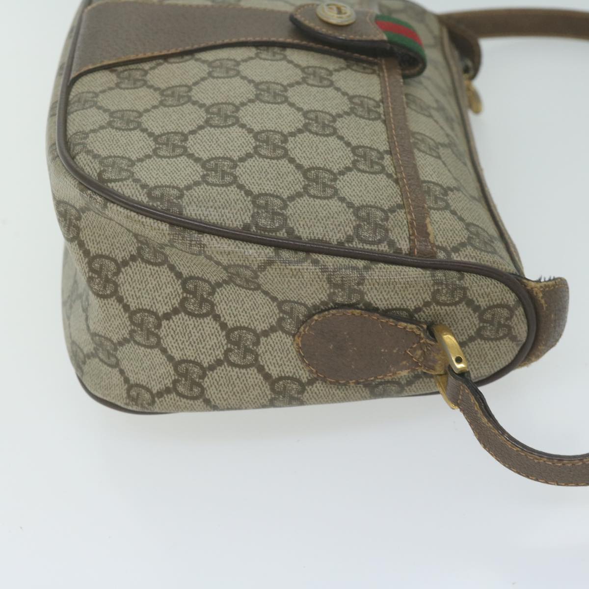 GUCCI GG Supreme Web Sherry Line Shoulder Bag PVC Beige 89 02 032 Auth ep3063