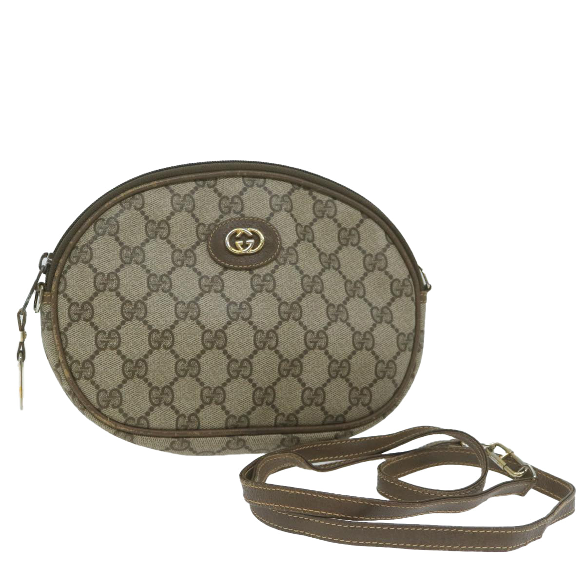 GUCCI GG Supreme Shoulder Bag PVC Beige 007 104 Auth ep3079