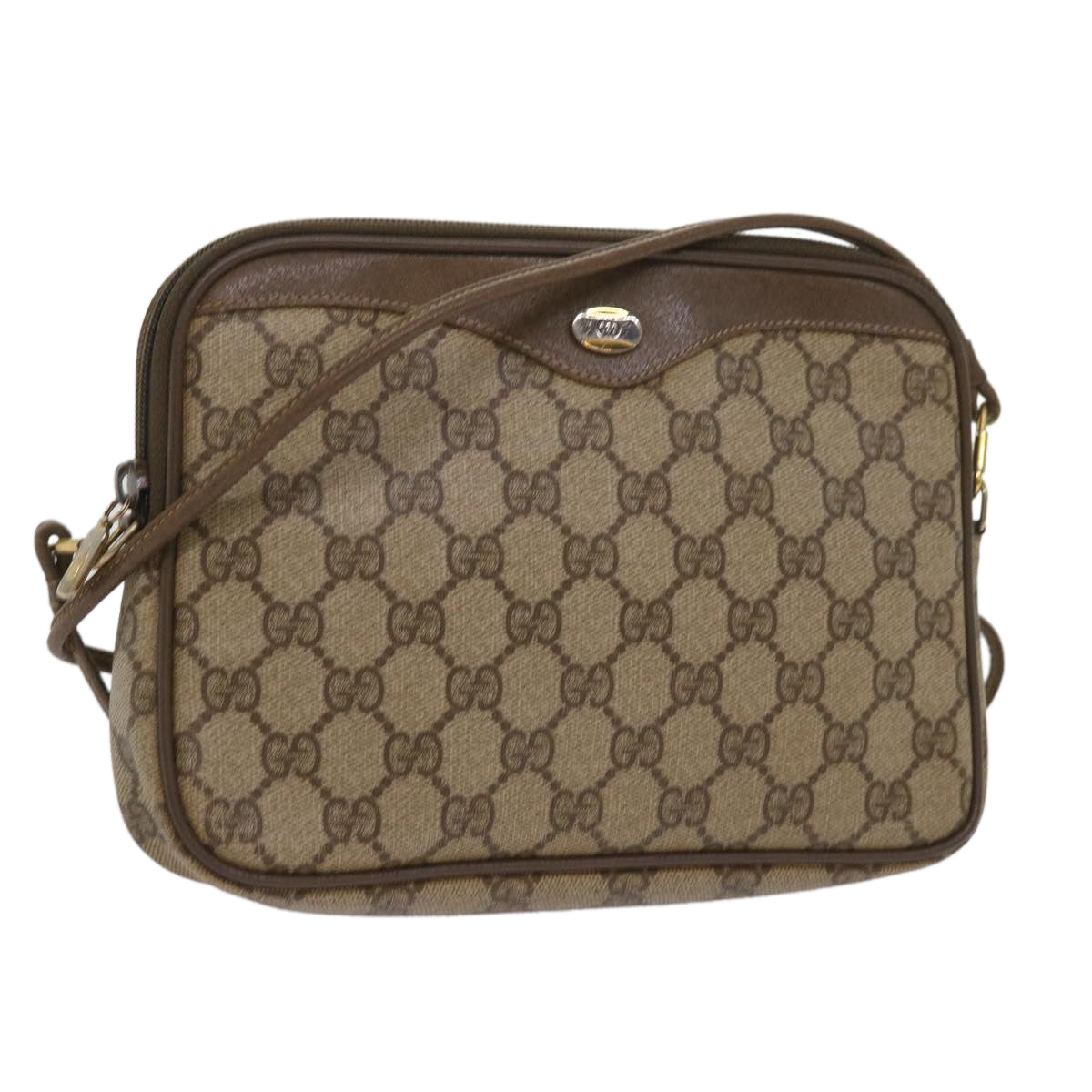 GUCCI GG Supreme Shoulder Bag PVC Beige 97 02 068 Auth ep3080